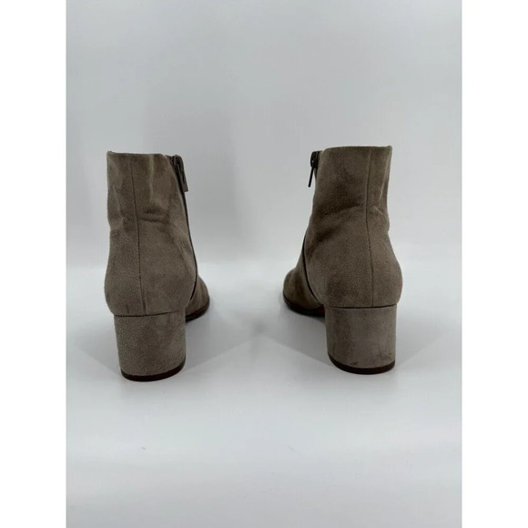 Via Spiga Side Zip Suede Tan Bootie US 7 M EUR 37 Block Heel Easy Wear - Picture 2 of 10